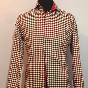 Red/Black/White Checkered Button Down Shirt